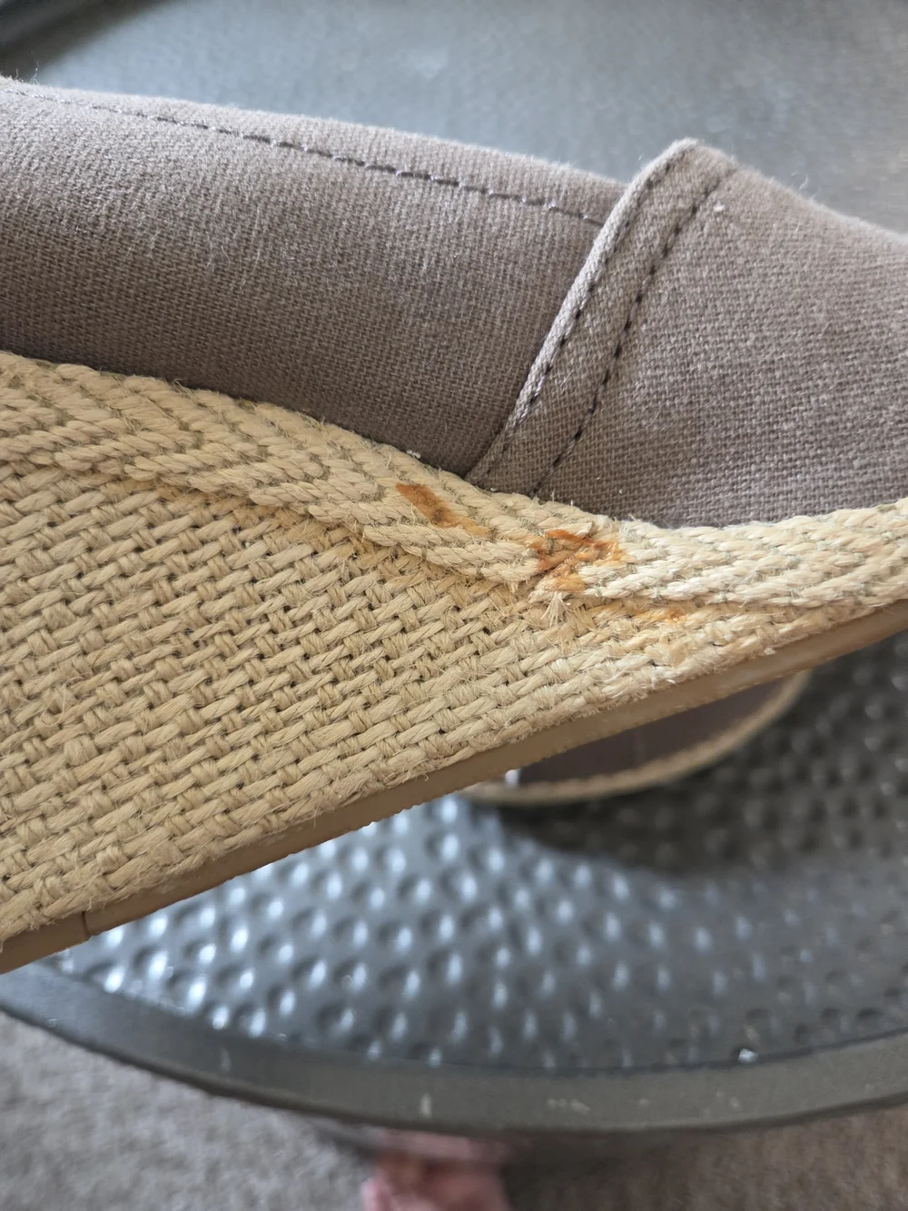 TOMS Brown Canvas Peep-Toe Espadrille Wedges